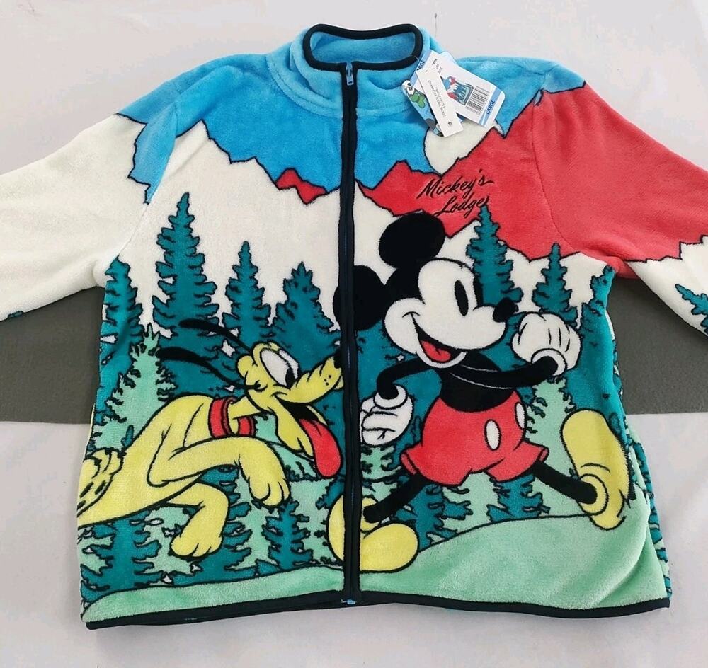 Isaac Morris Women's Character Scenic Full Zip Fleece Jacket Mickey Mouse Sz Lg